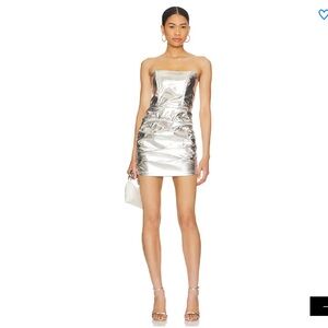 superdown Silver Strapless Dress